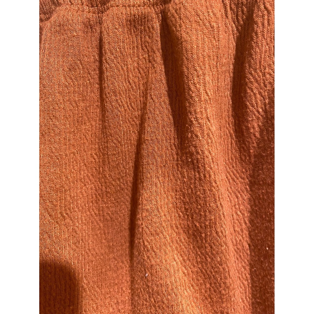 Womens Rust Orange Wide Leg Lounge Pants Textured Size M Travel Minimalist - Picture 9 of 10